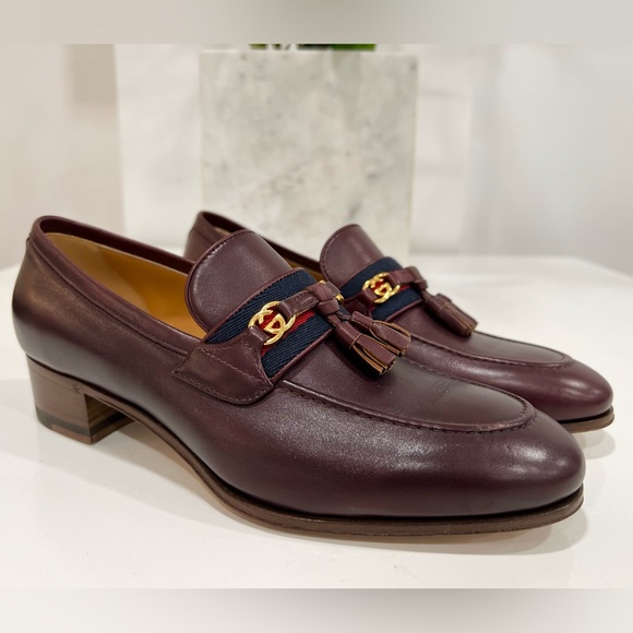 GUCCI Paride Tassel Web Loafers - Picture 1 of 14